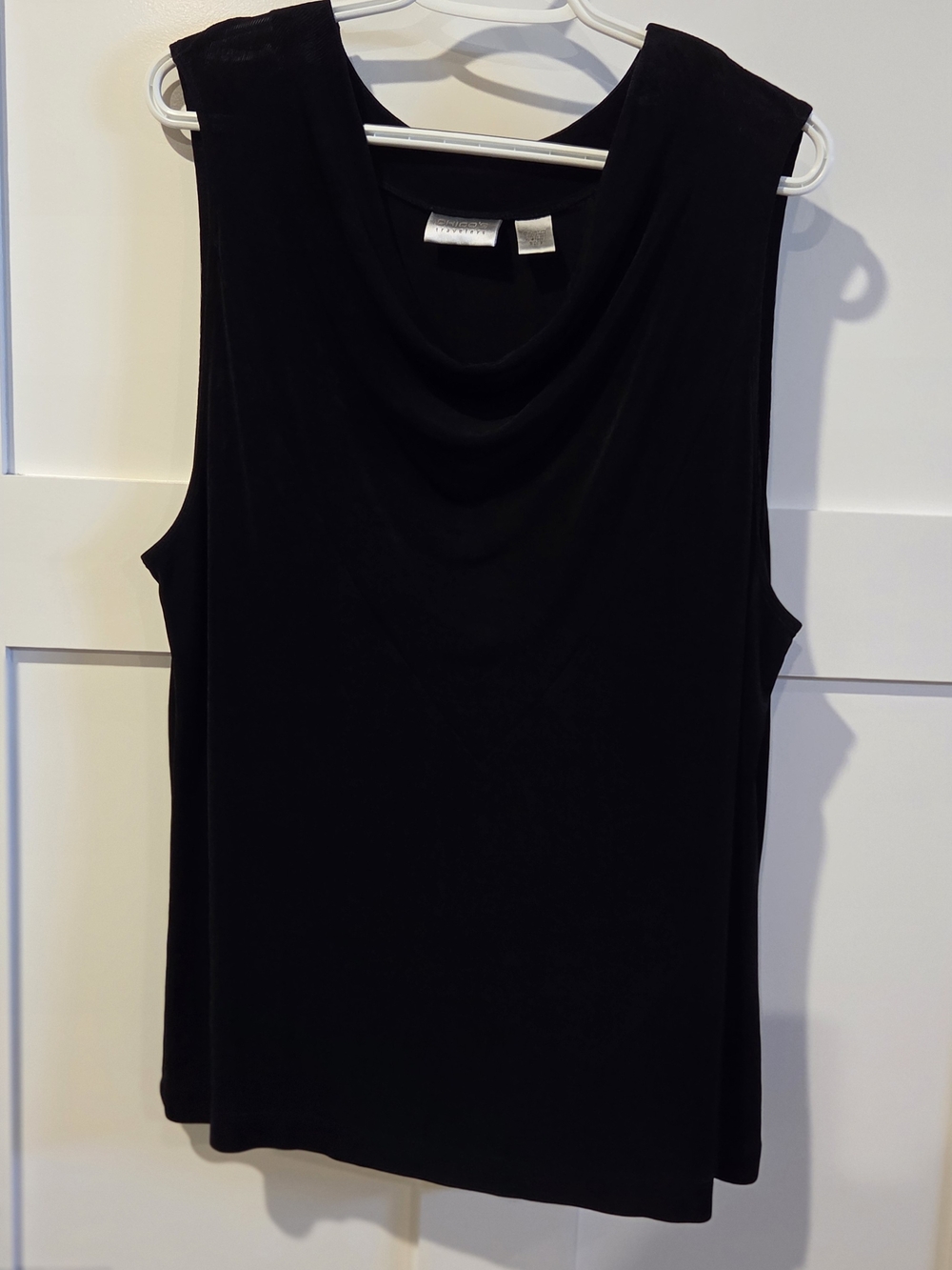 Chico's Black Sleeveless Cowl-Neck Tank XL